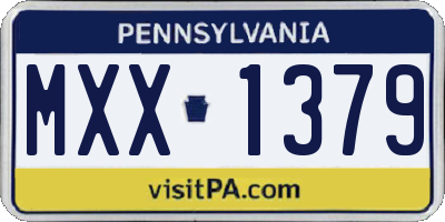 PA license plate MXX1379