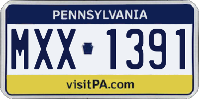 PA license plate MXX1391