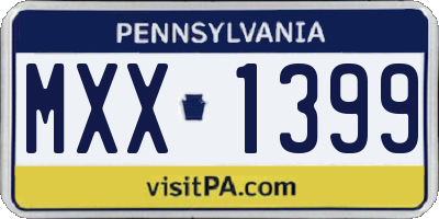PA license plate MXX1399