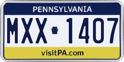 PA license plate MXX1407