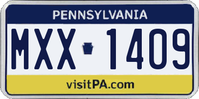 PA license plate MXX1409