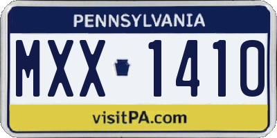 PA license plate MXX1410