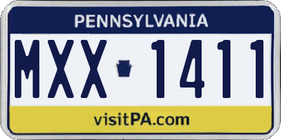 PA license plate MXX1411