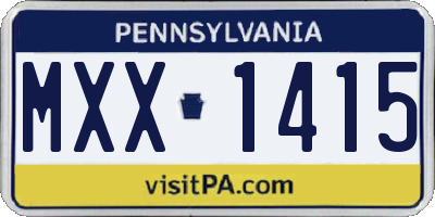 PA license plate MXX1415