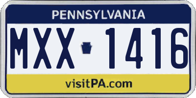 PA license plate MXX1416