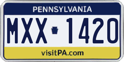 PA license plate MXX1420