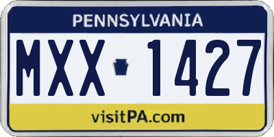 PA license plate MXX1427