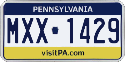 PA license plate MXX1429