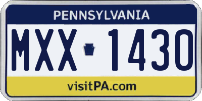 PA license plate MXX1430