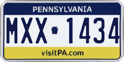 PA license plate MXX1434