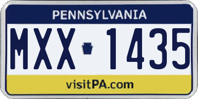 PA license plate MXX1435