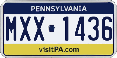 PA license plate MXX1436
