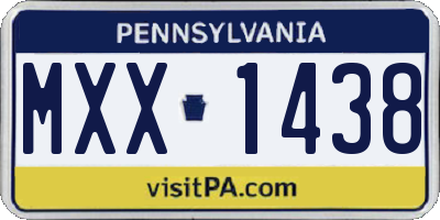 PA license plate MXX1438