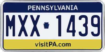 PA license plate MXX1439