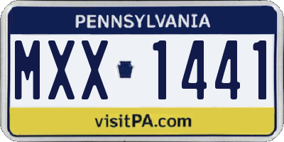 PA license plate MXX1441