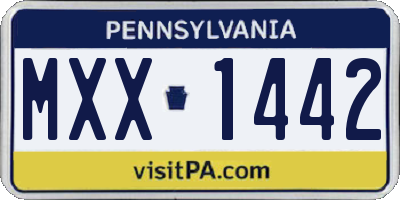 PA license plate MXX1442