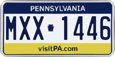 PA license plate MXX1446