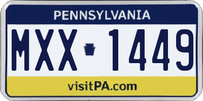 PA license plate MXX1449