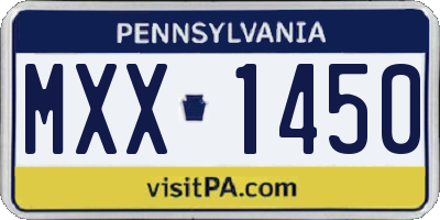 PA license plate MXX1450