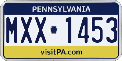 PA license plate MXX1453