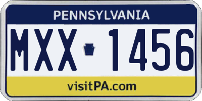 PA license plate MXX1456