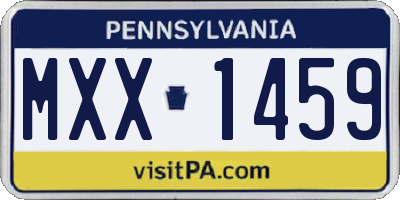 PA license plate MXX1459