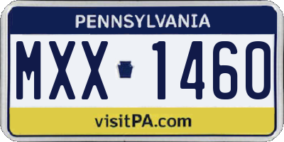 PA license plate MXX1460