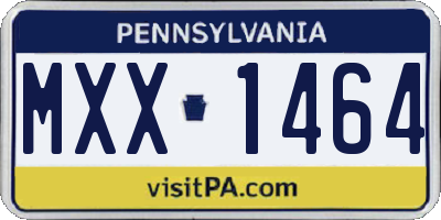 PA license plate MXX1464