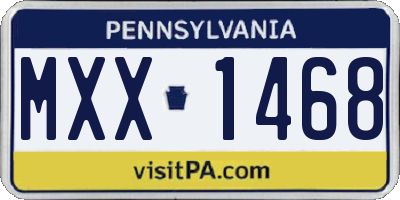 PA license plate MXX1468