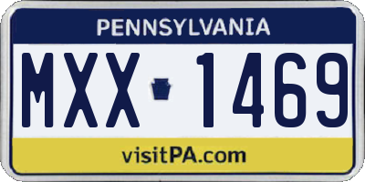PA license plate MXX1469