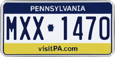 PA license plate MXX1470