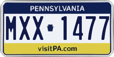 PA license plate MXX1477
