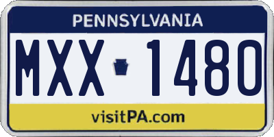 PA license plate MXX1480
