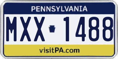PA license plate MXX1488