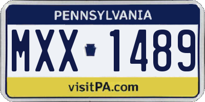 PA license plate MXX1489