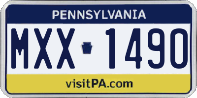 PA license plate MXX1490