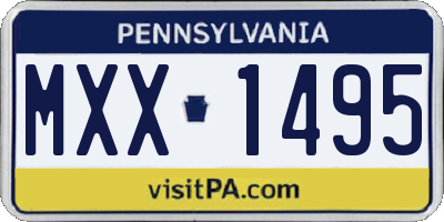 PA license plate MXX1495