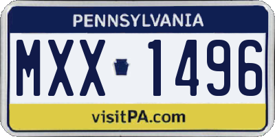 PA license plate MXX1496