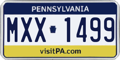 PA license plate MXX1499