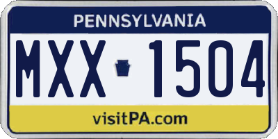 PA license plate MXX1504
