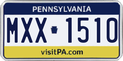 PA license plate MXX1510