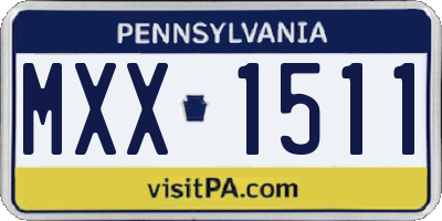 PA license plate MXX1511