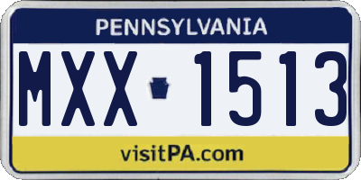 PA license plate MXX1513