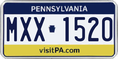 PA license plate MXX1520
