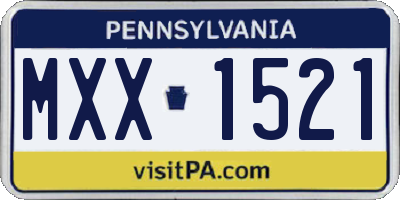 PA license plate MXX1521