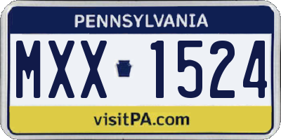 PA license plate MXX1524