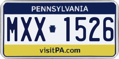 PA license plate MXX1526
