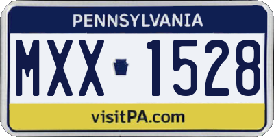 PA license plate MXX1528