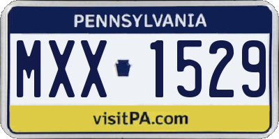 PA license plate MXX1529