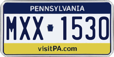 PA license plate MXX1530